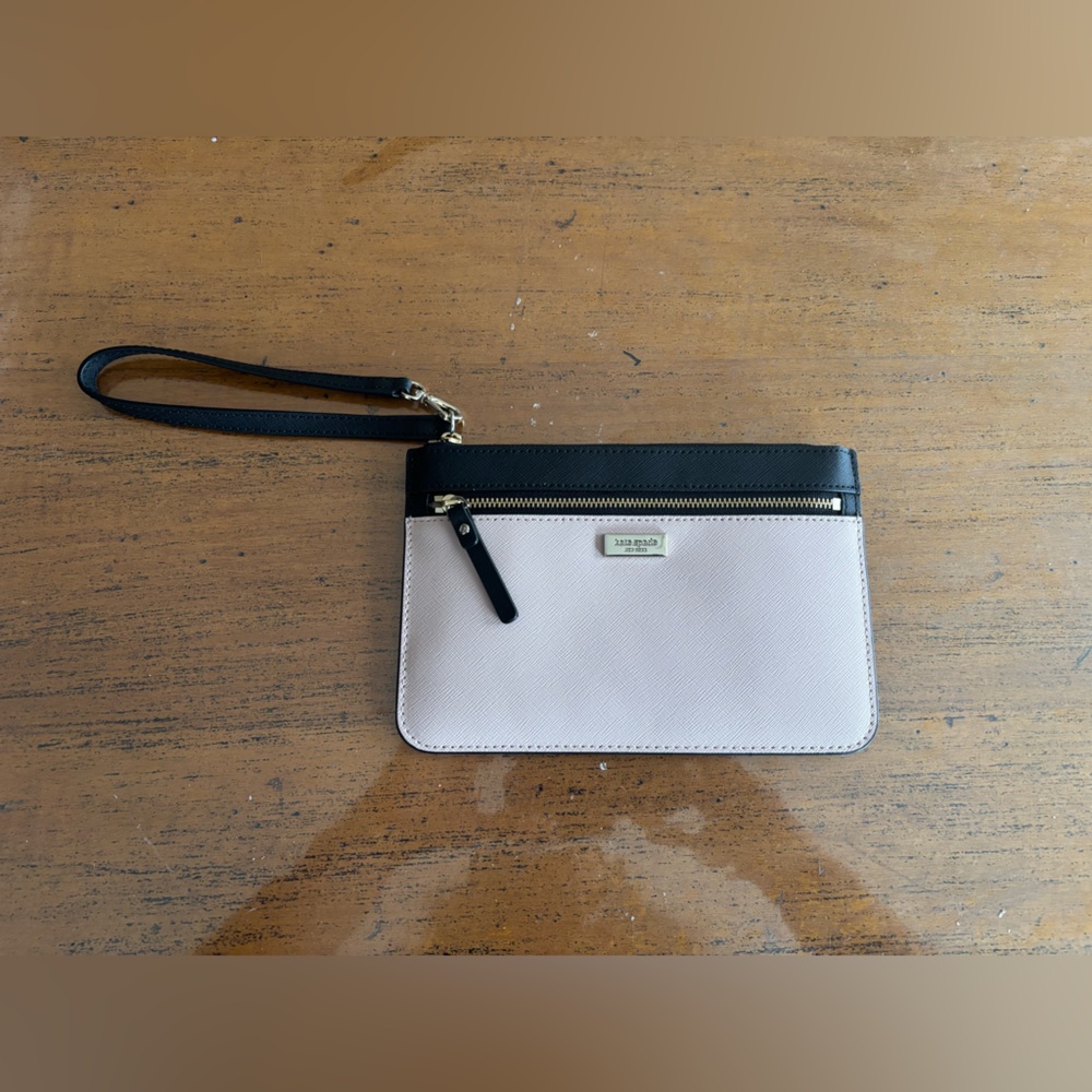 Kate Spade clutch- color pink and black size 5 inches X 8 inches long